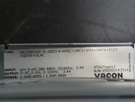 Vacon 100 HVAC 1,1 Kw  V00000143514 