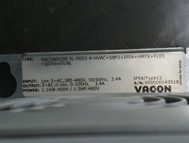 Vacon 100 HVAC 1,1 Kw  V00000143518 