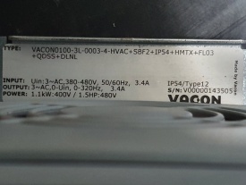 Vacon 100 HVAC 1,1 Kw  V00000143505