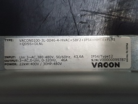 Vacon 100 HVAC 22 Kw  V0000099787 