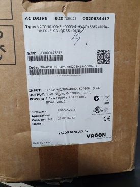 Vacon 100 HVAC 1,1 Kw  V00000143512 